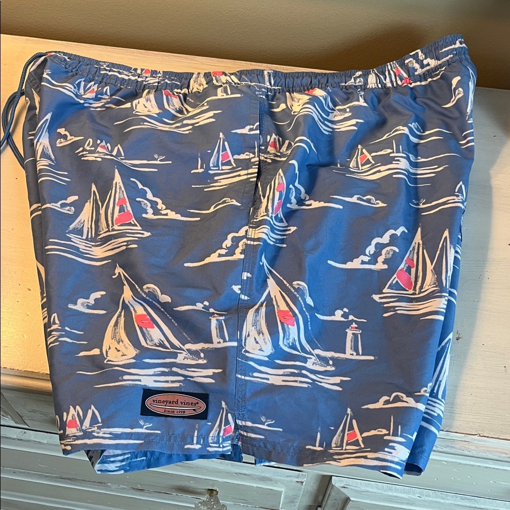 Vineyard Vines Nautical Blue Swim Trunks